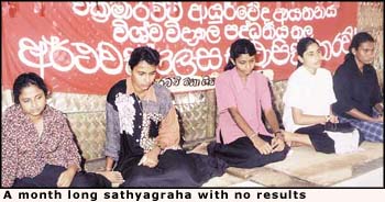 A month long sathyagraha with no results