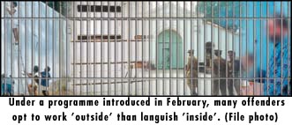 Under a programme introduced in February, many minor offenders opt to work 'outside' than languish 'inside'. (File photo)