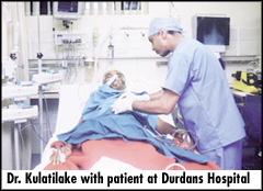 Dr. Kulatilake with patient at Durdans Hospital