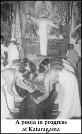 A pooja in progress at Kataragama