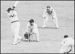 Merchant in action during the tour of England in 1936. He nwver opened batting before this trip.