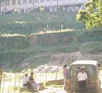 The vehicle parked close to the polling booth