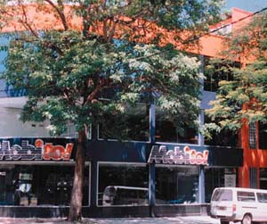Making a statement with colour: The Mobitel office also in Colombo 3.