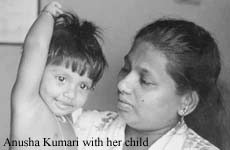 Anusha Kumari with her child