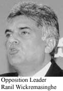 Opposition leader Wickremasinghe