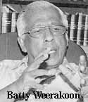 Justice Minister and LSSP leader Batty Weerakoon