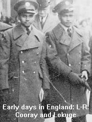 Early days in England: L-R: Cooray and Lokuge