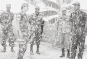 Maj. Gen.(retd.) Sarath Munasinghe on the front-lines of the Weli Oya jungles when he was commanding troops there.