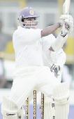 Sri Lankan batsman Mahela Jayawardena hits a ball for four during the first day of the third and final cricket test match between Sri Lanka and Zimbabwe 12 January 2002 at Galle International Cricket Stadium in Southern Sri Lanka. AFP