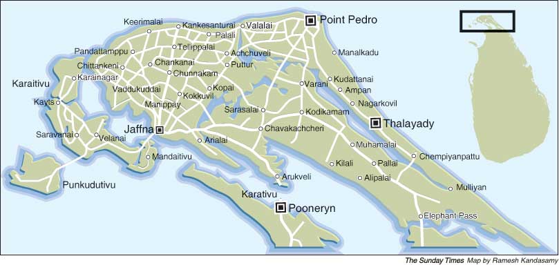 Map of Jaffna