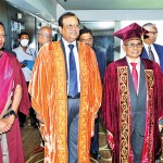 Hon. (Dr.) Susil Premajayantha, chief guest received by President  Mr. N.M.S. Hettigedara