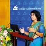 Dr Nisha Arunatilake, Director of Research, IPS presenting findings from a country case study of non-state actors of education in Sri Lanka, a paper commissioned for the ‘2021 Global Education Monitoring Report, South Asia - Non-state Actors in Education