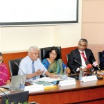 L-R Dr Madura Wehella, former Additional Secretary (Policy, Planning and Review), Ministry of Education; Prof Harischandra Abeygunawardena, Chairman, National Education Commission; Dr Nisha Arunatilake, Director of Research, IPS; Mr Asith de Silva, Senior Manager - Social Innovations, Dialog Axiata PLC and Dr Harsha Alles, Chairman, Gateway Group