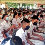 Wariyapola Sumangala College students  at the alms giving cremony