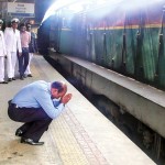 Homage to the mighty engine: Mr. Sugatha-dasa moments before his final trip