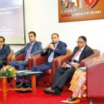 Panel discussion featuring Prof. Chandana Udawatte, Mr. Heshana Kuruppu, Mr. V. Kanagasabapathy, Senior Prof. Lalitha Fernando of the University of Sri Jayewardenepura, and Senior Prof. Kennedy Gunawardena of the University of Sri Jayewardenepura.