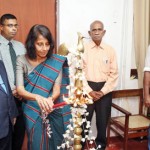 IChemC secretary Ms.Purnima Jayasinghe lighting the oil lamp