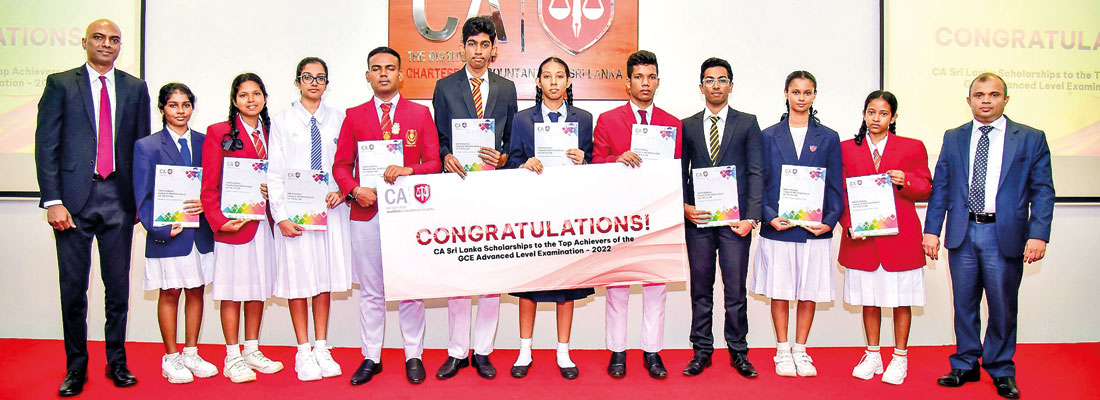 CA Sri Lanka empowers 2022 Advanced Level top ten with scholarships to pursue Chartered Accounting