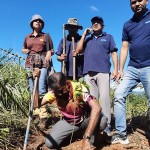 Professor Lamawansa planting a tree to  inaugurate 'Re-green Hantane'.