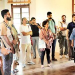 Curated walk: Natasha Ginwala, Colomboscope’s Artistic  Director explaining some of the exhibits