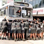 Town hall- Who called them the weaker sex!  Pix by Eshan Fernando