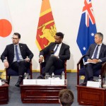 From Left to Right: Professor Turney Pradeep Kumara of the Department of Oceanography and Marine Geology of the University of Ruhuna, the first political and economic Secretary of the Australian High Commission in Colombo Dr Paul Zeccola, moderator by Nilupul Gunawardena, Research Fellow (Global Governance) at LKI, Chief Representative of the Japan International Cooperation Agency Tetsuya Yamada and Research Economist at the Institute of Policy Studies (IPS) Dr Pulasthi Amarasinghe.