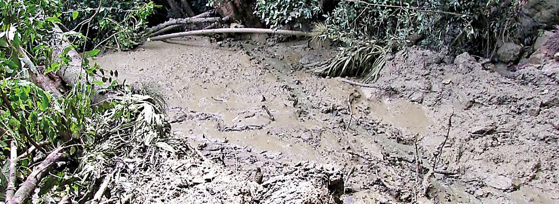 NBRO team conducts field research at landslide risk area of Karandagolla