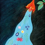 Flowerfall.Mixed media on Hanhnemuhle Fine Art Paper