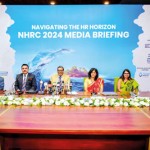 Col. Saman Jayawickrama (Retd) – Secretary, CIPM Sri Lanka, Air Vice Marshal Manoaj Keppetipola– Chairman, NHRC 2024 Conference. Mr. Ken Vijayakumar – President, CIPM Sri Lanka. Ms. Wasanthi Vithanage – Chairperson, National HR Exhibition Committee 2024. Ms. Davina Kern – Chairperson, Great HR Debate 2024.  Mr. UAC Obeyesekere – Chief Executive Officer,CIPM Sri Lanka From left to right.