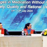 SLACPT conference inauguration (from left): SLACPT Secretary Prof. Priyanga Ranasinghe; Health Secretary Dr. Palitha Mahipala; SLACPT President Prof. Priyadarshani Galappatthy; Guest-of-Honour Prof. Simon Maxwell; and SLACPT Orator 2024 Prof. Caroline Samer