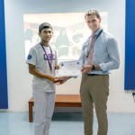 Students from partner schools receiving their certificates from OSC Principal,  Mr. Jason Grandbois