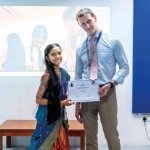 Students from partner schools receiving their certificates from OSC Principal,  Mr. Jason Grandbois
