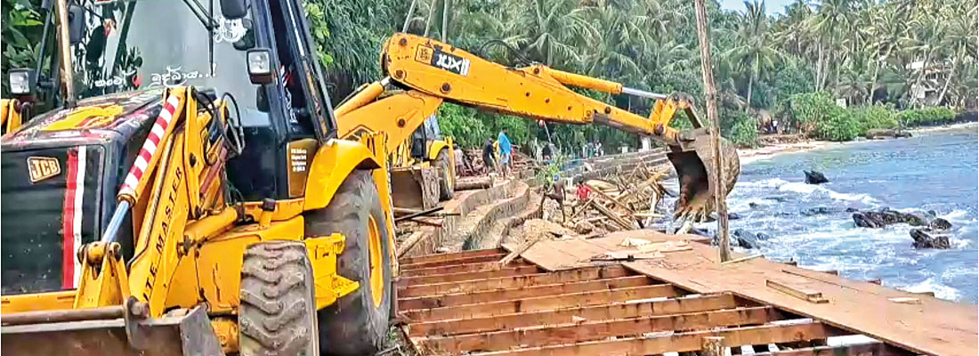24 illegal constructions removed from Hiriketiya Beach