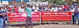 Protest at Katunayake Free Trade Zone against reduction of employee rights