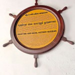 Helm shaped notice at entrance