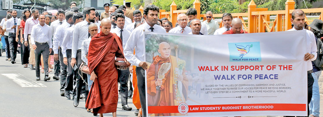 Law College students march in solidarity with US peace walk
