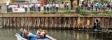 Strainers in canals block plastic waste from polluting sea
