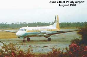Avro 748 at Palaly airport, August 1978