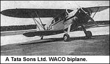 a Tata Sons Ltd. WACO biplane