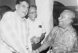 Ranil Wickramasinghe and Dharmasiri Senanayake in convivial banter, then.