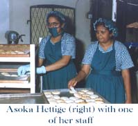 Asoka Hettige (right) with one of her staff