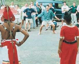 Kiwis being welcomed in Kandy