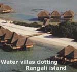Water villas dotting Ramgali island