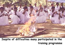 inspite of difficulties many participated in the training programme.