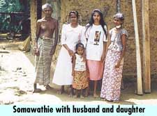 Somawathie with husband and daughters