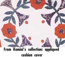 From Kamini's collection: appliqued cushion cover
