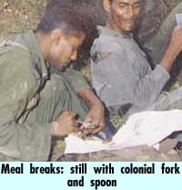 Meal breaks: still with colonial fork and spoon