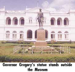 Governor Gregory's statue stands outside the Museum