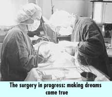The surgery in progress