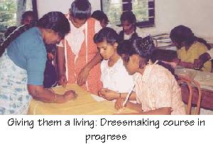 Giving them a living: Dressmaking course in progress